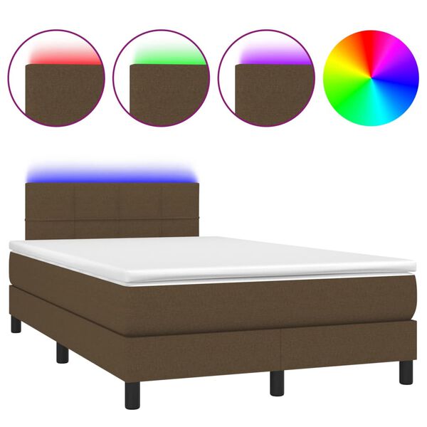 vidaXL &Kappa;&rho;&epsilon;&beta;ά&tau;&iota; Boxspring &mu;&epsilon; &Sigma;&tau;&rho;ώ&mu;&alpha; & LED &Sigma;&kappa;.&Kappa;&alpha;&phi;έ 120x190&epsilon;&kappa;. &Upsilon;&phi;&alpha;&sigma;&mu;ά&tau;&iota;&nu;&omicron;
