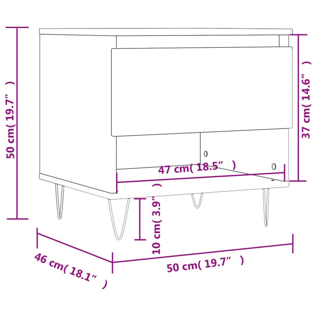 vidaXL Τραπεζάκι Σαλονιού Γκρι Sonoma 50x46x50 εκ. Επεξεργασμένο Ξύλο