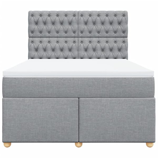 vidaXL &Kappa;&rho;&epsilon;&beta;ά&tau;&iota; Boxspring &mu;&epsilon; &Sigma;&tau;&rho;ώ&mu;&alpha; &Alpha;&nu;&omicron;&iota;&chi;&tau;ό &Gamma;&kappa;&rho;&iota; 140x190 &epsilon;&kappa;. &Upsilon;&phi;&alpha;&sigma;&mu;ά&tau;&iota;&nu;&omicron;
