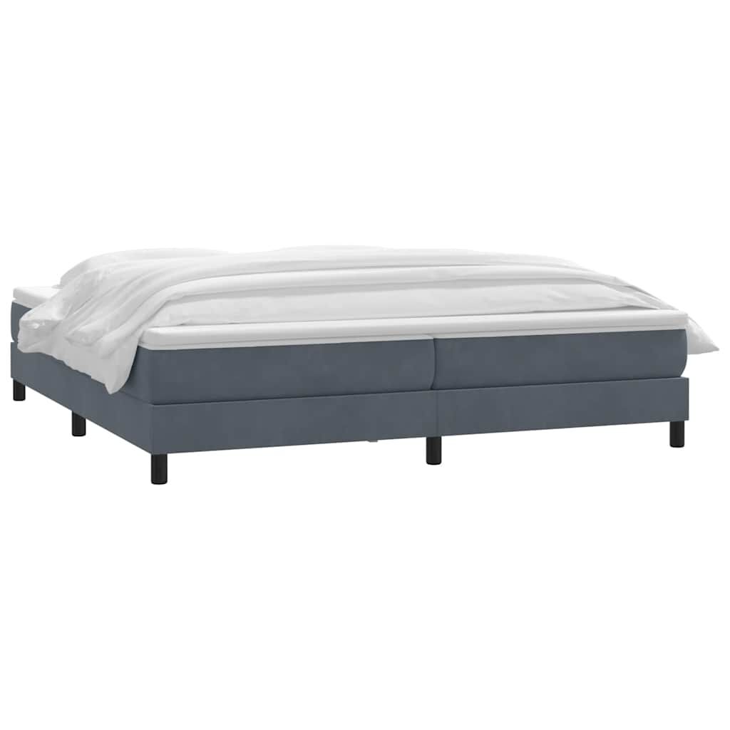 vidaXL Κρεβάτι Boxspring με Στρώμα Σκούρο Γκρι 200x210 εκ. Βελούδινο