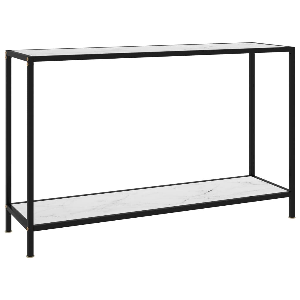 vidaXL Τραπέζι Κονσόλα Λευκό 120 x 35 x 75 εκ. από Ψημένο Γυαλί
