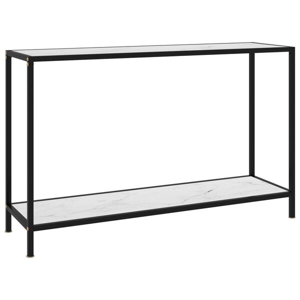 vidaXL Τραπέζι Κονσόλα Λευκό 120 x 35 x 75 εκ. από Ψημένο Γυαλί