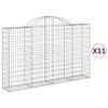 vidaXL Συρματοκιβώτια Τοξωτά 11 τεμ. 200x30x120/140 εκ. Γαλβαν. Ατσάλι