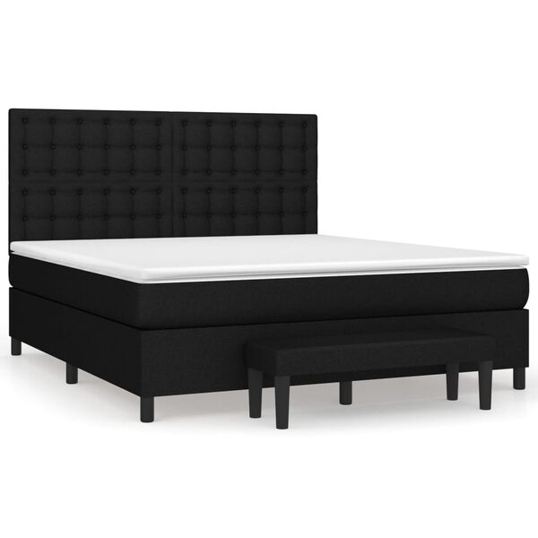 vidaXL &Kappa;&rho;&epsilon;&beta;ά&tau;&iota; Boxspring &mu;&epsilon; &Sigma;&tau;&rho;ώ&mu;&alpha; &Mu;&alpha;ύ&rho;&omicron; 180x200 &epsilon;&kappa;. &Upsilon;&phi;&alpha;&sigma;&mu;ά&tau;&iota;&nu;&omicron;