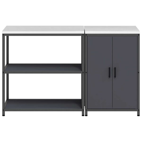 vidaXL Σετ Αποθήκευσης Κουζίνας 2 pcs Ανθρακί 150 x 50 x 92 εκ.