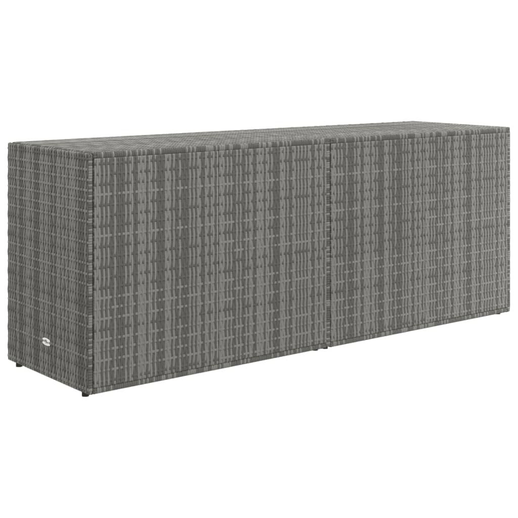 vidaXL Ντουλάπι Αποθήκευσης Κήπου Γκρι 198x55,5x80 εκ. Συνθετικό Ρατάν
