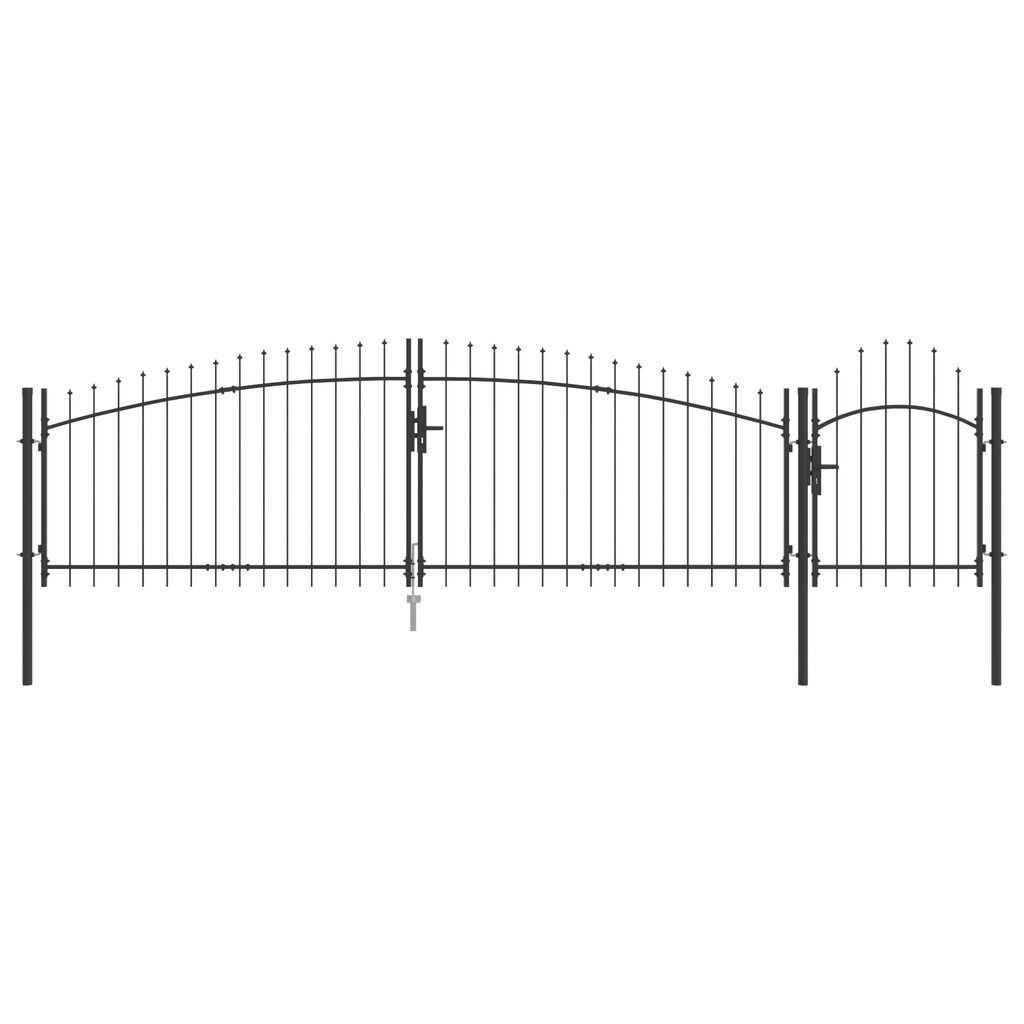 vidaXL Πύλη Κήπου Μαύρο 100 x 500 cm