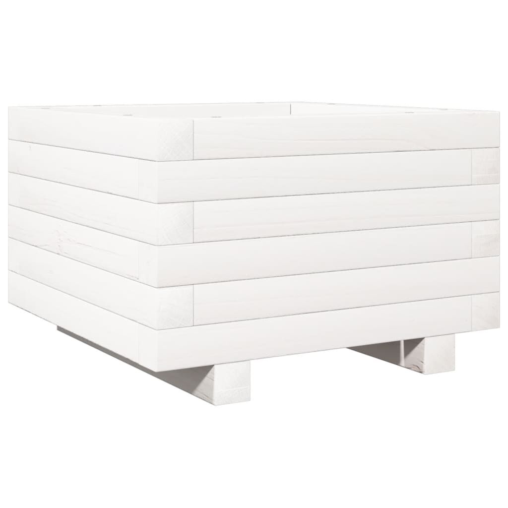 vidaXL Ζαρντινιέρα Κήπου Λευκή 40x40x26,5 εκ. από Μασίφ Ξύλο Πεύκου