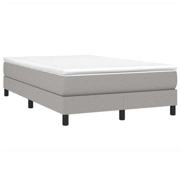 vidaXL Κρεβάτι Boxspring με Στρώμα Ανοιχτό Γκρι 120x190 εκ. Υφασμάτινο