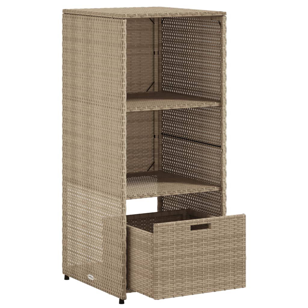 vidaXL Ντουλάπι Αποθήκευσης Κήπου Beige 50x55x115 εκ. Συνθετικό Ρατάν