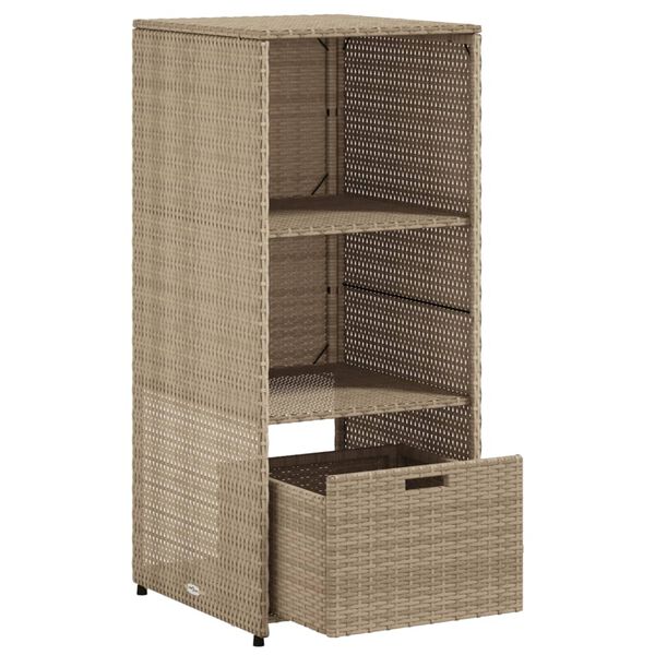 vidaXL Ντουλάπι Αποθήκευσης Κήπου Beige 50x55x115 εκ. Συνθετικό Ρατάν