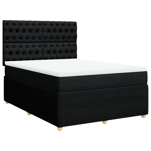 vidaXL &Kappa;&rho;&epsilon;&beta;ά&tau;&iota; Boxspring &mu;&epsilon; &Sigma;&tau;&rho;ώ&mu;&alpha; &Mu;&alpha;ύ&rho;&omicron; 140x190 &epsilon;&kappa;. &Upsilon;&phi;&alpha;&sigma;&mu;ά&tau;&iota;&nu;&omicron;