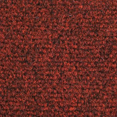 vidaXL Πατάκια Σκάλας Αυτοκόλ. 5 τεμ. Κόκκινα 56x17x3 εκ. Βελονιασμένα