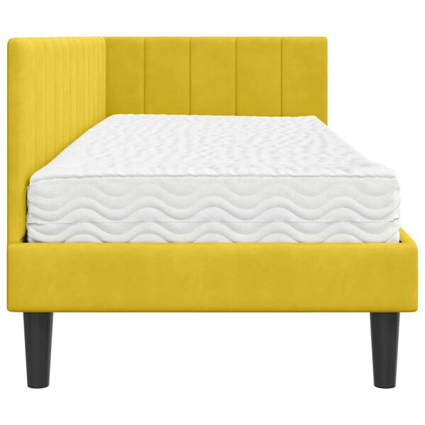vidaXL Κρεβάτι Γωνίας με στρώμα Κίτρινο 80 x 200 cm Βελούδο