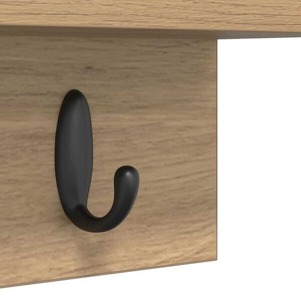 vidaXL Τοίχου Κρεμάστρα με ράφι artisan δρυς 60 x 10.5 x 18 εκ