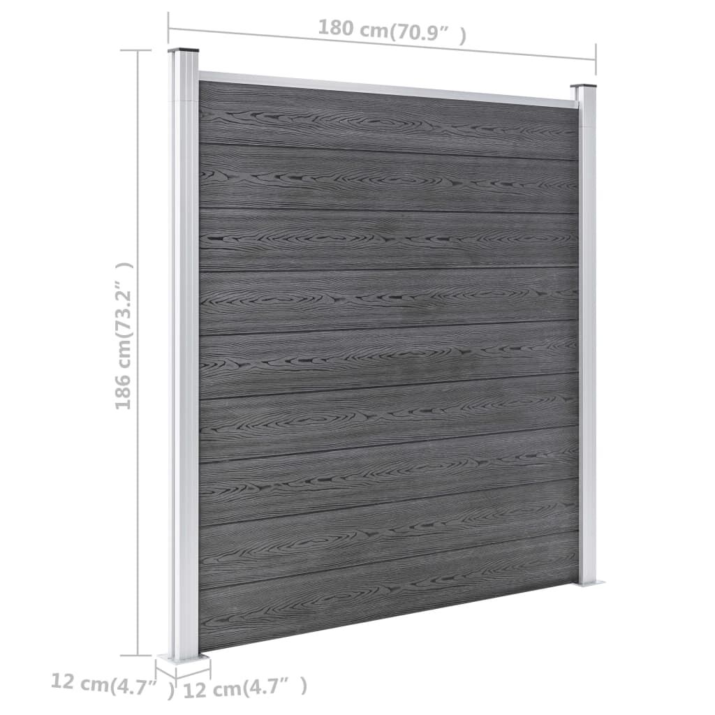vidaXL Πάνελ Περίφραξης Γκρι 526 x 186 εκ. από WPC