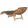 vidaXL Ξαπλώστρα Σκούρο γκρι 188 x 55 x 59 εκ. Μασίφ ξύλο teak