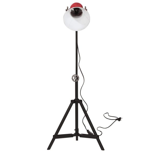 vidaXL Φωτιστικό Δαπέδου 25 W Αντικέ Κόκκινο 35x35x65/95 εκ. Ε27