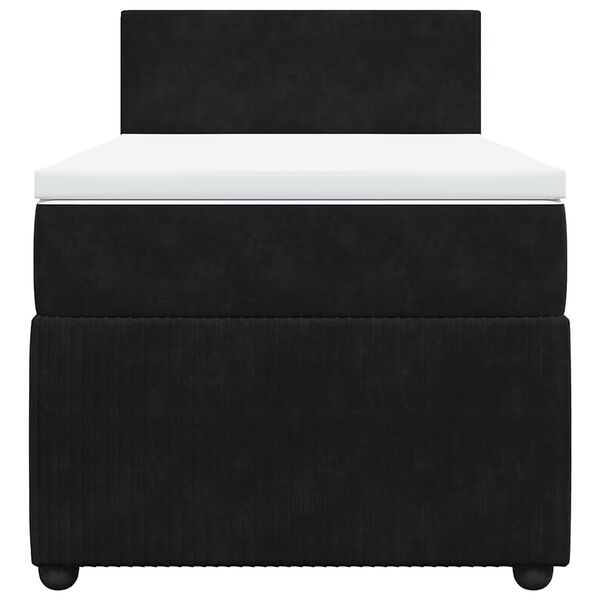vidaXL Κρεβάτι Boxspring με Στρώμα Μαύρο 90x190 εκ. Βελούδινο