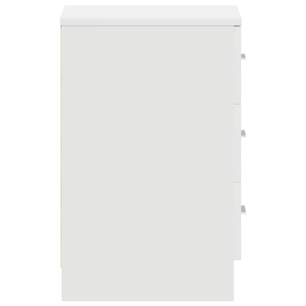 vidaXL Κομοδίνο Λευκό 38 x 35 x 56 εκ. από Επεξ. Ξύλο