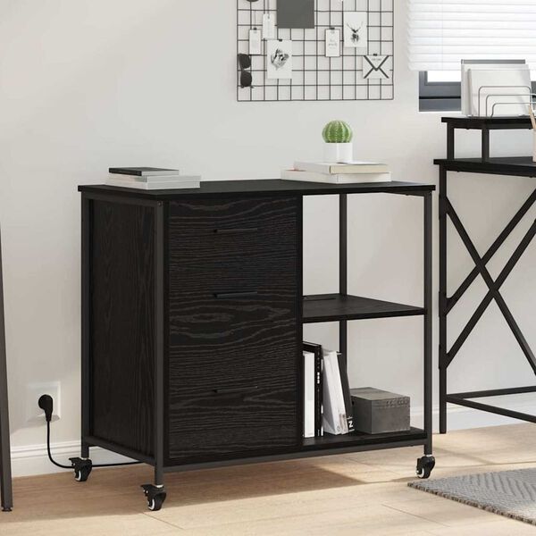 vidaXL Γραφείο Ντουλάπι Μαύρη δρυς 76 x 41 x 72 cm Επεξεργασμένο ξύλο