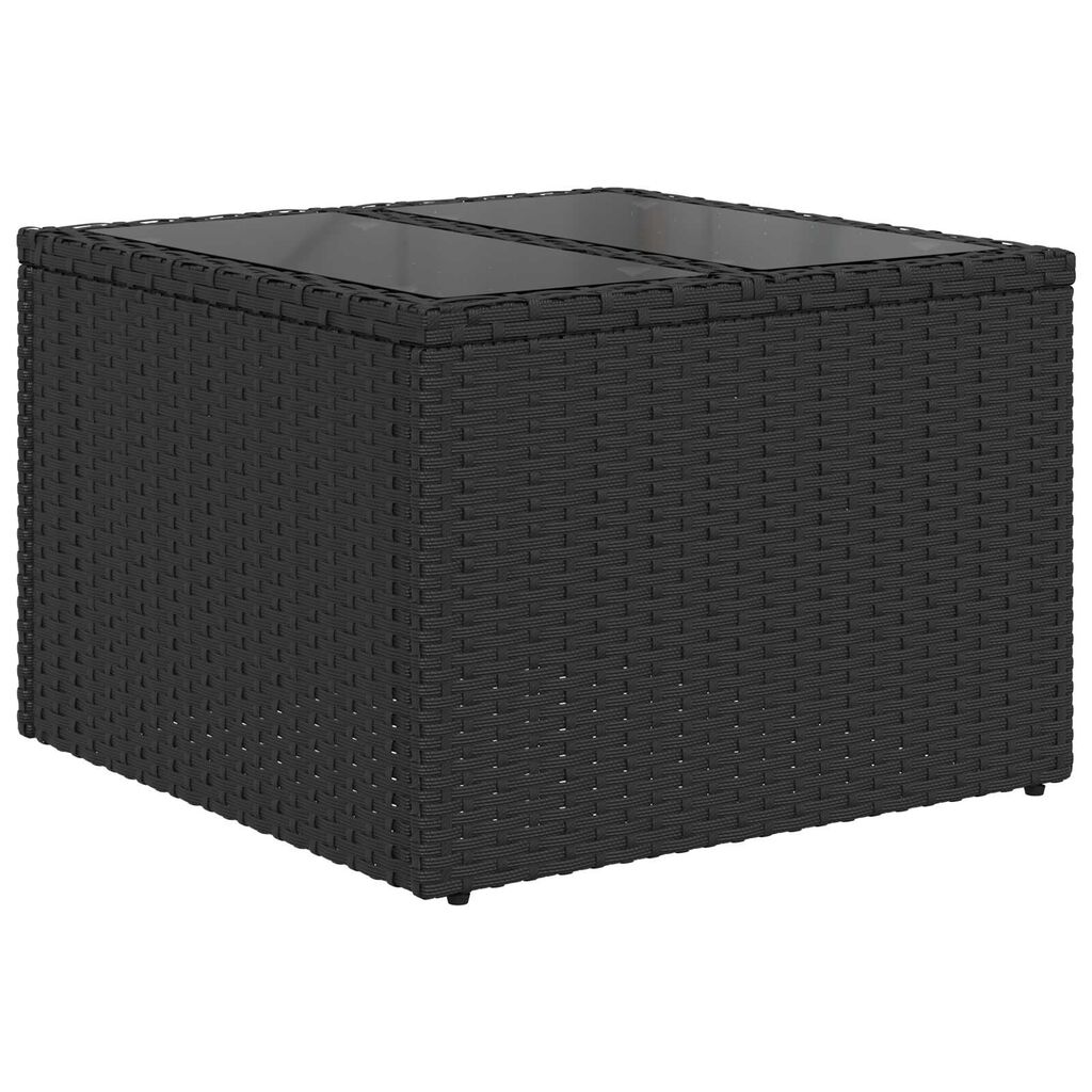 vidaXL Σετ Καναπέ Κήπου με μαξιλάρι 7 pcs Μαύρο Πολυ ράταν