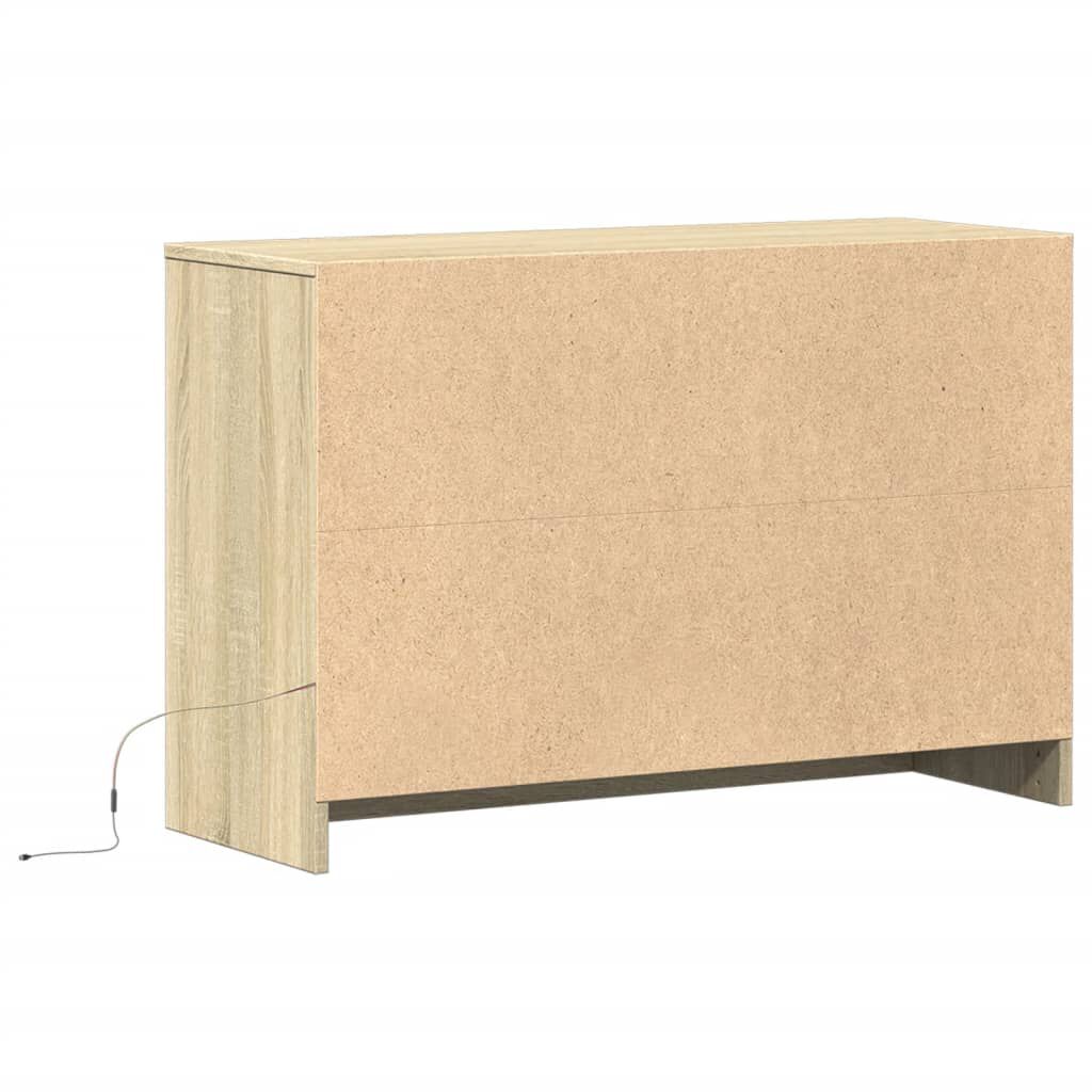 vidaXL Έπιπλο Τηλεόρασης με LED Sonoma Δρυς 91x34x61 εκ. Επεξ. Ξύλο