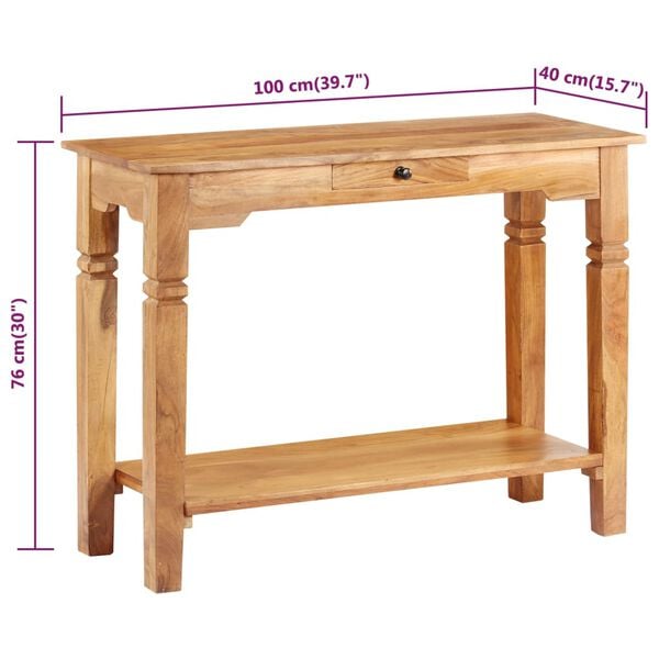 vidaXL Τραπέζι Κονσόλα 100 x 40 x 76 εκ. από Μασίφ Ξύλο Ακακίας