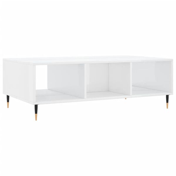 vidaXL Τραπεζάκι Σαλονιού Γυαλ. Λευκό 104x60x35 εκ. από Επεξεργ. Ξύλο