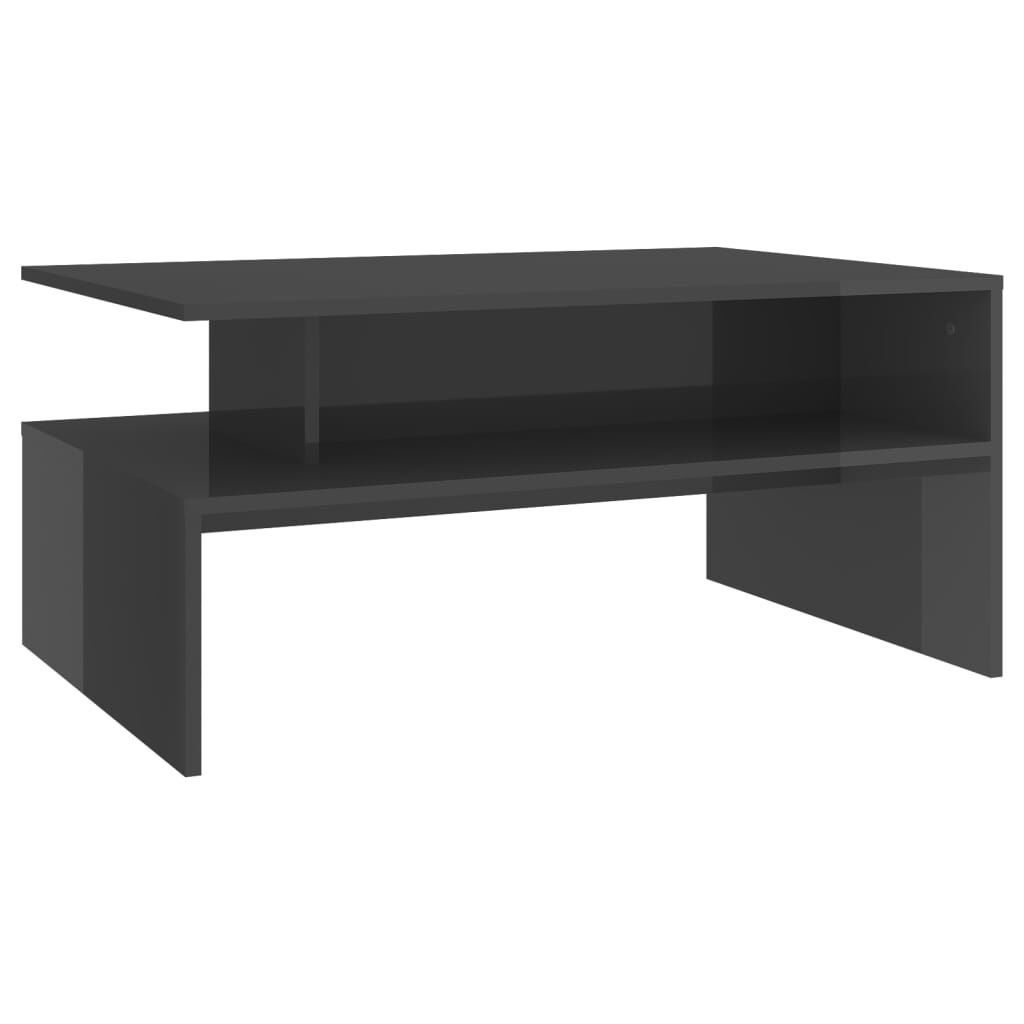vidaXL Τραπεζάκι Σαλονιού Γυαλιστερό Γκρι 90x60x42,5 εκ. Μοριοσανίδα