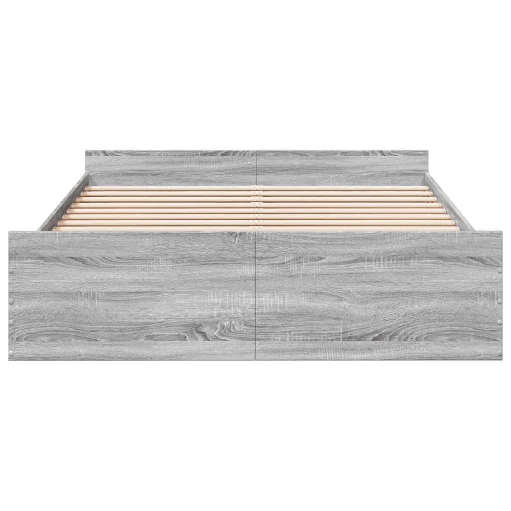 vidaXL Πλαίσιο Κρεβατιού με συρτάρια Γκρι sonoma 160x200εκ. Επεξ. Ξύλο