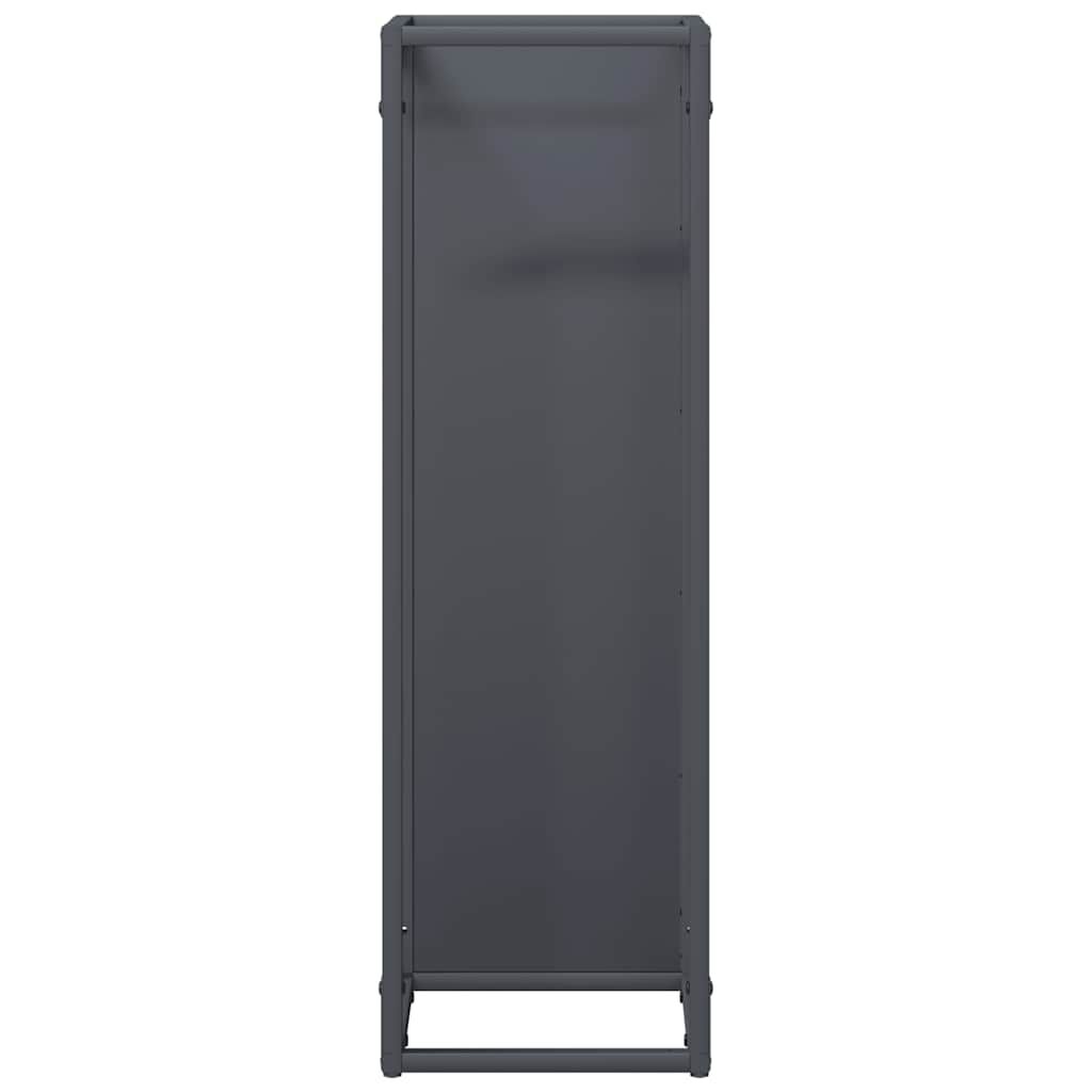 vidaXL Ράφι για καυσόξυλα Ανθρακί 25x25x80 cm Ατσάλι ψυχρής έλασης