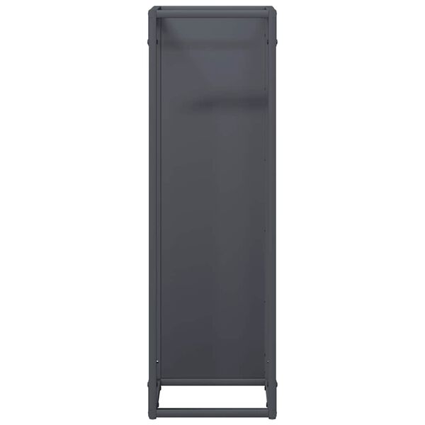 vidaXL Ράφι για καυσόξυλα Ανθρακί 25x25x80 cm Ατσάλι ψυχρής έλασης