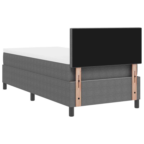 vidaXL Κρεβάτι με ελατήρια με Στρώμα & LED Φως Γκρι 80x200 εκ Ύφασμα κορντούρας