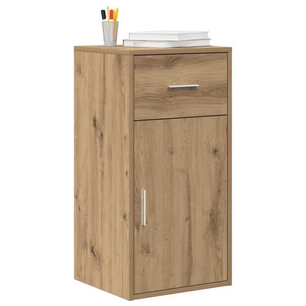 vidaXL Πλαϊνό γραφείο με συρτάρι artisan δρυς 38 x 34,5 x 75 εκ