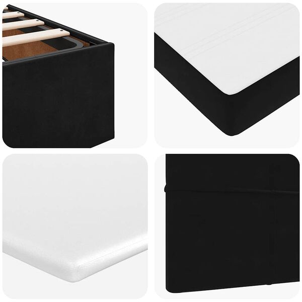 vidaXL Οθωμανικό κρεβάτι με στρώμα Μαύρο 120x200cm Velvet