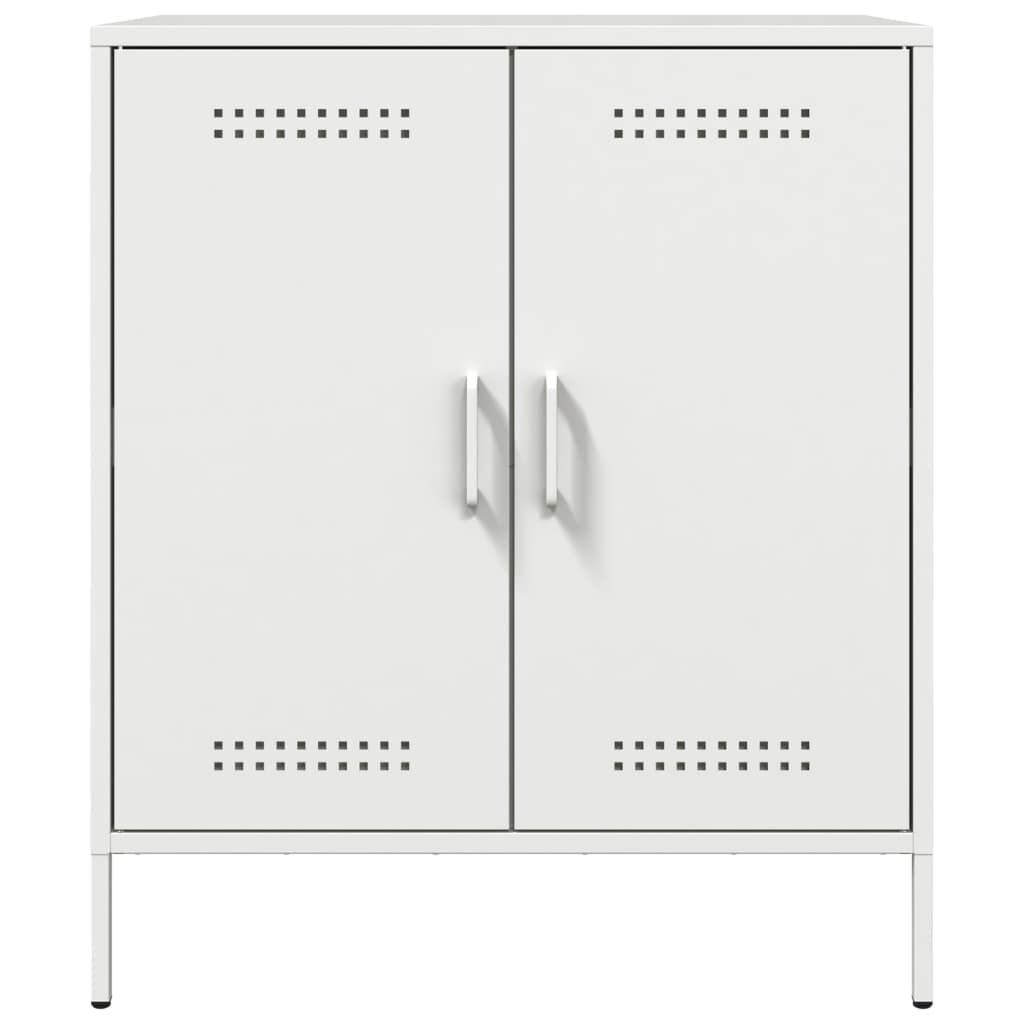 vidaXL Μπουφές Λευκός 68x39x79 εκ. από Ατσάλι