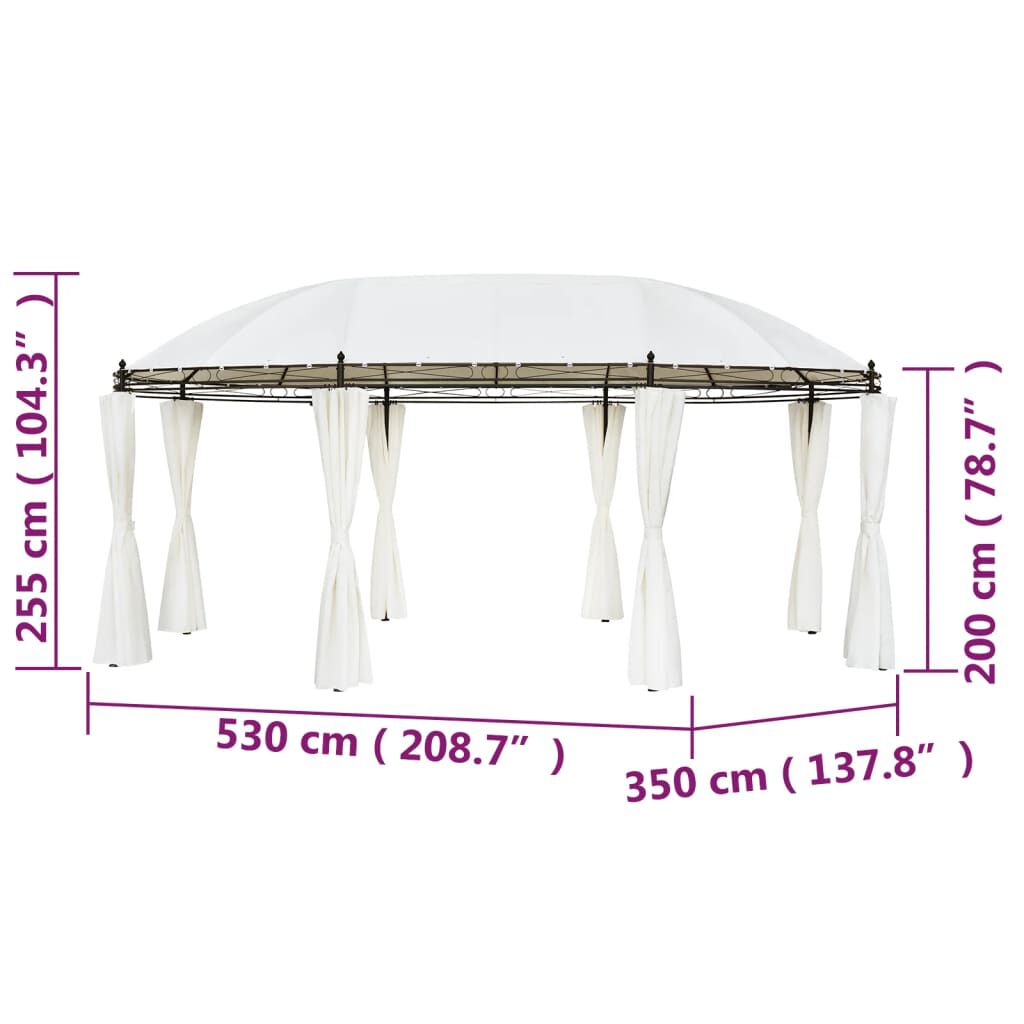 vidaXL Κιόσκι Λευκό Κρεμ 530 x 350 x 265 εκ.