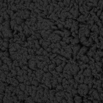 vidaXL Εργονομικό Στρώμα για Σκύλους Μαύρο 75 x 53 εκ. Όψη Λινού Φλις