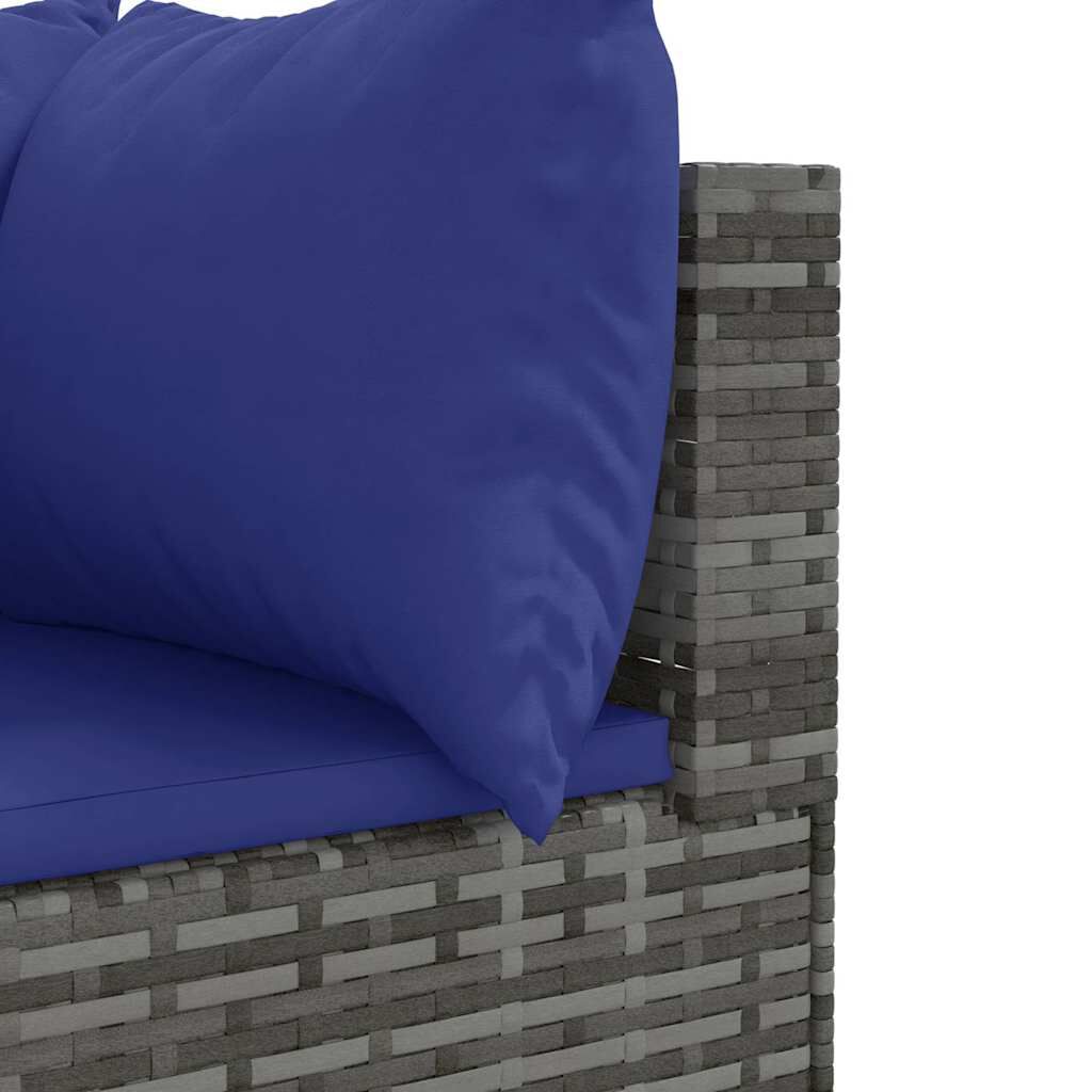 vidaXL Σαλόνι Κήπου Σετ 5 Τεμαχίων Γκρι Συνθετικό Ρατάν με Μαξιλάρια