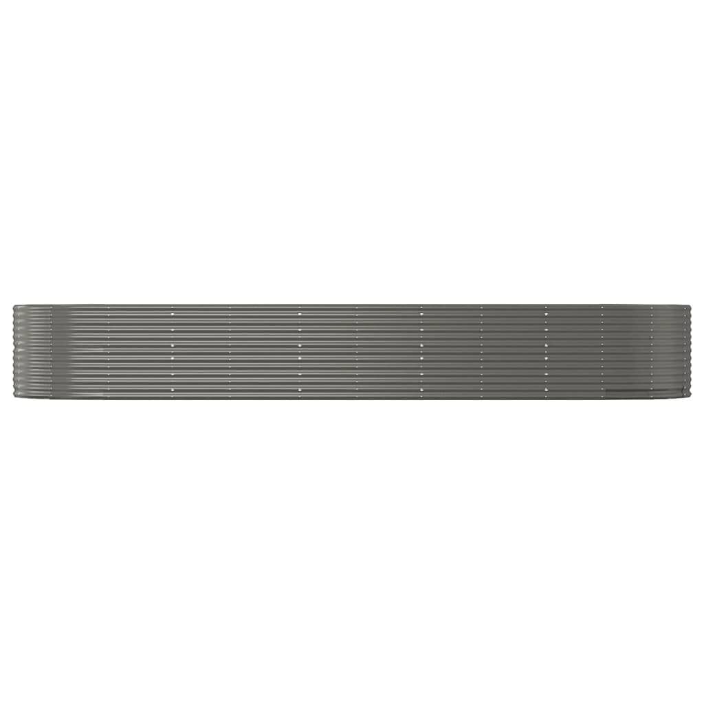 vidaXL Ζαρντινιέρα Γκρι 447x140x68 εκ. Ατσάλι με Ηλεκτρ. Βαφή Πούδρας