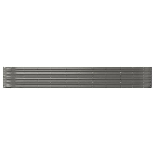 vidaXL Ζαρντινιέρα Γκρι 447x140x68 εκ. Ατσάλι με Ηλεκτρ. Βαφή Πούδρας