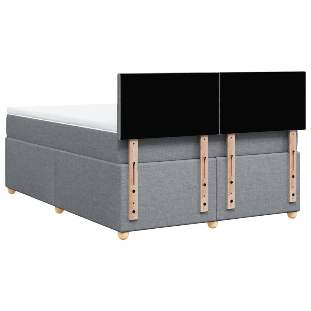 vidaXL Κρεβάτι Boxspring με Στρώμα Ανοιχτό Γκρι 140x190 εκ. Υφασμάτινο