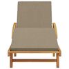vidaXL Ξαπλώστρα με μαξιλάρι Taupe 200 x 67 x 84εκ Μασίφ ξύλο ακακίας