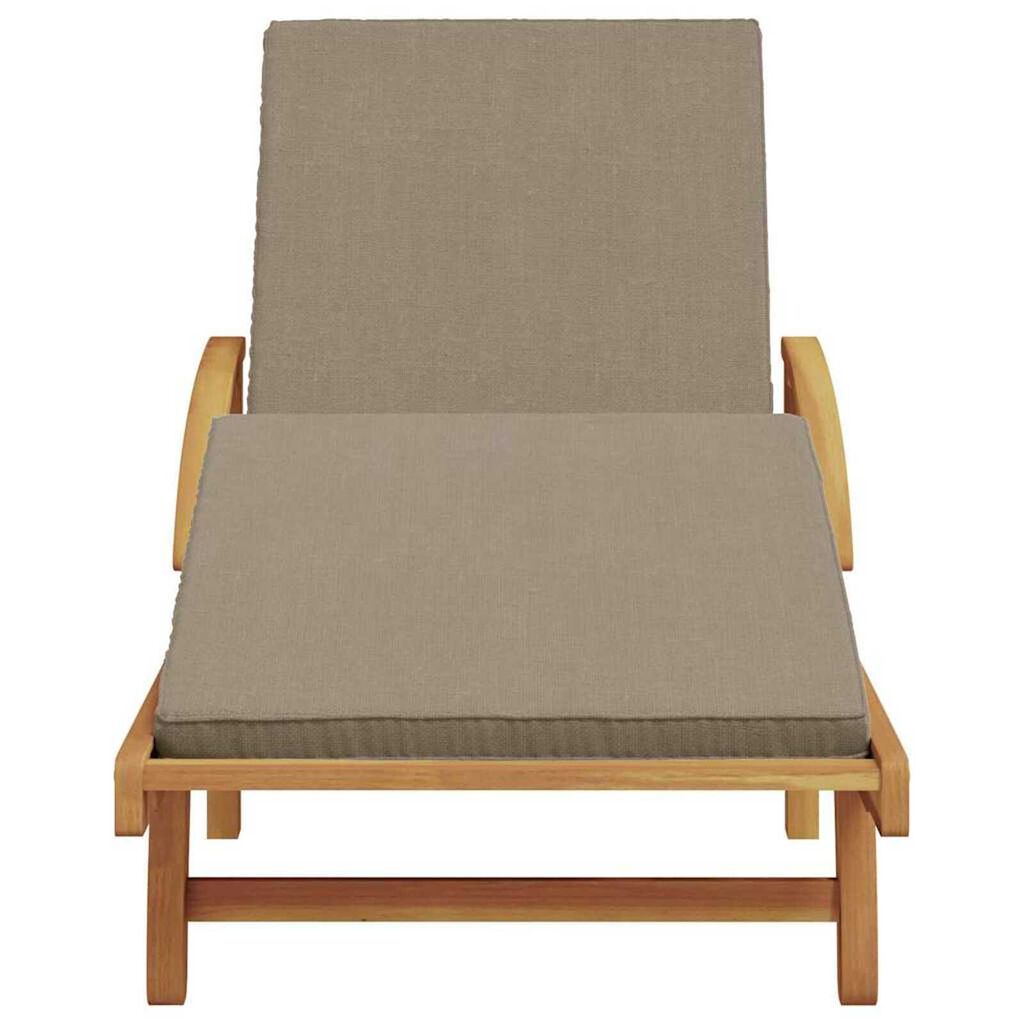 vidaXL Ξαπλώστρα με μαξιλάρι Taupe 200 x 67 x 84εκ Μασίφ ξύλο ακακίας