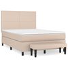 vidaXL Κρεβάτι Boxspring με Στρώμα Καπουτσίνο 140x190εκ.από Συνθ.Δέρμα