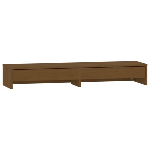 vidaXL Βάση Οθόνης Καφέ 100 x 27 x 15 εκ. από Μασίφ Ξύλο Πεύκου