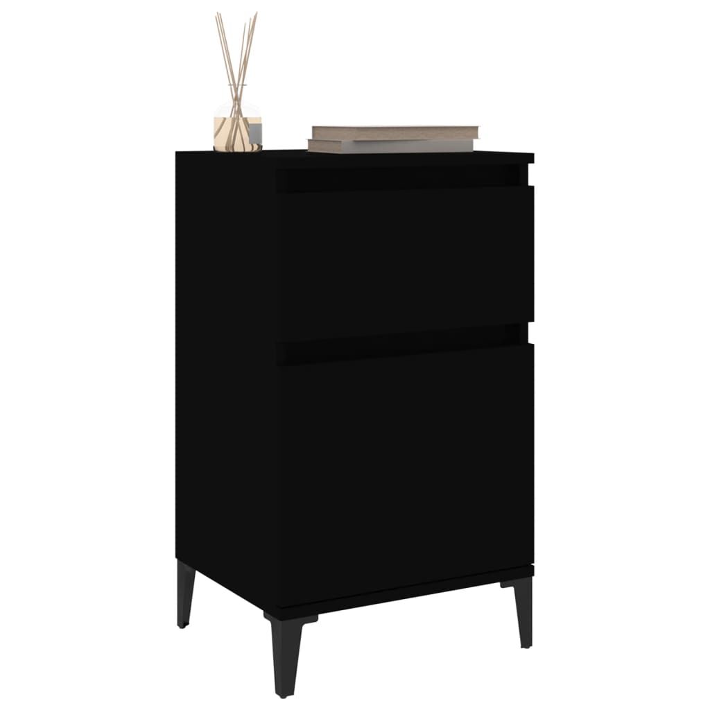 vidaXL Κομοδίνα 2 τεμ. Μαύρα 40x35x70 εκ.