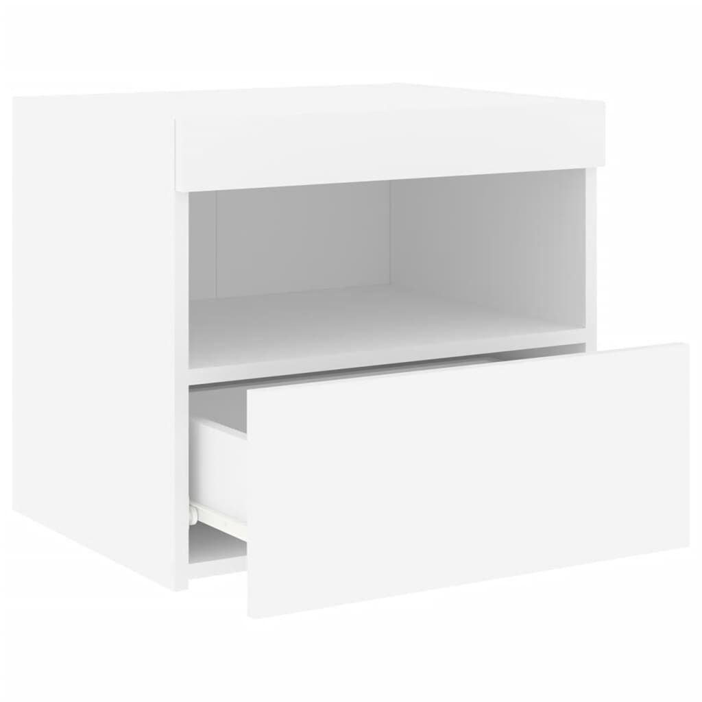 vidaXL Κομοδίνο με Φώτα LED Λευκό 50 x 40 x 45 εκ.