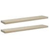 vidaXL Ράφια Τοίχου 2 τεμ. Χρώμα Δρυός 120 x 23,5 x 3,8 εκ. MDF
